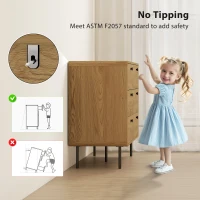 HOMCOM Chest of Drawers, 6 Drawer Dresser - Oak(m-7)