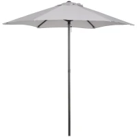 Outsunny Ombrellone 2x2 m da Giardino con Palo Centrale, Ombrellone per Esterno in Alluminio, Grigio Chiaro(m-1)