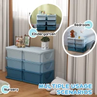 HOMCOM Kids Storage Unit, with Six Drawers - Blue(m-5)