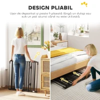 Pawhut Bariera Siguranta Pliabila – Neagra, Pentru Caini, inchidere Automata(m-7)