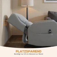 HOMCOM Massagestoel met rugleuningfunctie, kunstleer, elektrisch verstelbaar, voetsteun, zijvak, stalen frame, grijs(m-8)