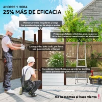 Outsunny Caseta de Jardín 190x131x188 cm Cobertizo Metálico para Herramientas con 2 Ventilaciones y Puerta para Terraza Roble(m-4)