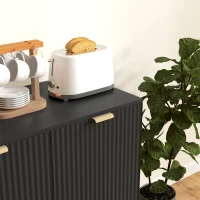 HOMCOM Credenza da cucina con 2 ante, ripiano regolabile e piedi metallici rialzati 80 x 40 x 80 cm Nero(m-5)