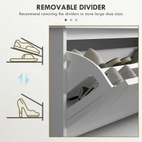 HOMCOM 10-Shoe Storage Bench, with Padded Top Seat - White/Grey(m-6)