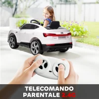 HOMCOM Macchina Elettrica per Bambini 12V con Telecomando, Velocità 3-8km/h, Luci e Musica, Età 3-5 Anni, Bianco(m-5)