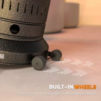 Outsunny Calefactor de Exterior con Apagado Automático y Ruedas, 82x82x223 cm, Marrón Oscuro(m-4)