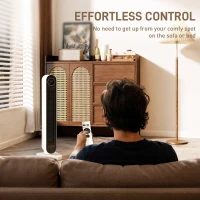 HOMCOM Termoventilador en ABS de 2000W con mando a distancia, oscilación y temporizador, 30x22x82.5 cm, Blanco(m-4)