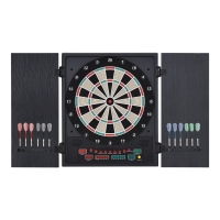 HOMCOM Diana Electrónica Digital hasta 8 Jugadores con 12 Dardos y 30 Puntas con Pantalla LED Puertas 27 Juegos Distintos y 202 Variantes 51x6,5x57 cm Negro