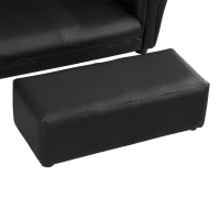 HOMCOM Canapé et Pouf Design Contemporain pour Enfants à partir de 3 Ans Noir(m-8)