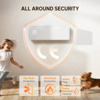 HOMCOM Radiateur céramique mural 2000W 3 modes, température réglable, minuterie, télécommande, verrouillage enfant, Blanc(m-5)