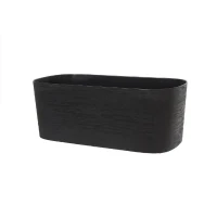 Jardiniere + réserve eau - GARDEN ID Respect - Noir-Anth 50 x 17 cm - 100% déchets ménagers - 100% recyclable - Surface structurée(m-1)