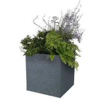 Bac a fleurs Carré 50 cm - EDA - Graphit - 57 L - 49,5 x 49,5 x H. 49,5 cm - Gris Anthracite(m-3)