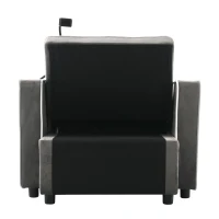 3-in-1 Expandable Single Sofa Bed with 2 Drink Holders and Phone Holder, Recliner and Sleeper Chair for Apartment, 83L x 167W x 76H cm, Dark Gray(m-11)