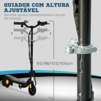 HOMCOM Trotinete Elétrica Dobrável com Velocidade Máx. 12 km/h Motor 120 W Autonomia Máxima 10 km e Farol LED 75x48x93-105 cm Preto(m-6)