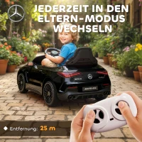 AIYAPLAY Elektrische kinderauto, Mercedes-Design, 12V-motoren, afstandsbediening, LED-lichten, muziek, voor kinderen van 3-6 jaar, zwart(m-5)