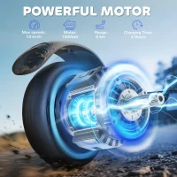 SPORTNOW Folding Electric Scooter for Kids, with Dual Brakes, Front Suspension, LED Colourful Lights, Black(m-6)