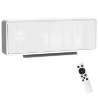 HOMCOM Radiateur céramique mural 2000W 3 modes, température réglable, minuterie, télécommande, verrouillage enfant, Blanc