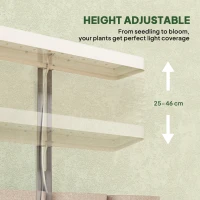 Outsunny Pflanzenlampen mit 42 LED und 3 Töpfen, Timer und einstellbarer Beleuchtung, 45x18.8x47.8 cm, Weiß(m-4)