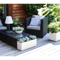 EDA Jardiniere GRAPHIT UP - 57 L - Dimensions 79,5 x 29,5 x 29,5 cm - Blanc cérusé(m-4)