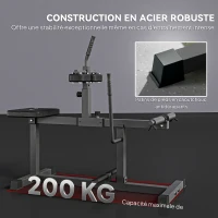 HOMCOM Presse à mollets - poste cuisses et mollets - banc de musculation réglable acier renforcé noir(m-6)