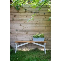 Jardiniere - GARDEN ID - Green Care Impact Bleu-Gris - 50 x 16 x 16 cm - Garanti 10ans - 100% recyclé - UV/gel résistant(m-3)