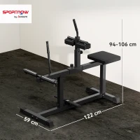 HOMCOM Presse à mollets - poste cuisses et mollets - banc de musculation réglable acier renforcé noir(m-3)
