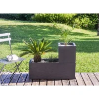 EDA Bac a fleurs carré GRAPHIT UP - 21 L - 29,5 x 29,5 x 29,5 cm - Gris anthracite(m-2)