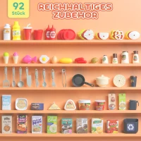 AIYAPLAY 92-delige keukenset voor kinderen, kraan, kunststof, 3–6 jaar, groen(m-7)