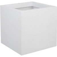 EDA Bac a fleurs carré GRAPHIT UP - 21 L - 29,5 x 29,5 x 29,5 cm - Blanc cérusié(m-1)