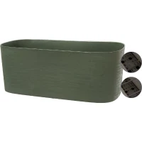 Jardiniere XL a réserve d'eau - GARDEN ID Respect - Vert de gris 80 x 38 cm - 100% déchets ménagers - 100% recyclable(m-3)