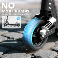 SPORTNOW Folding Electric Scooter for Kids, with Dual Brakes, Front Suspension, LED Colourful Lights, Black(m-8)