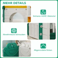 AIYAPLAY 7-in-1 kinderglijbaan, indoor-speelplaats, klimrek, huis, whiteboard, basketbalring, 1-4 jaar, kunststof, Geel+Groen(m-7)