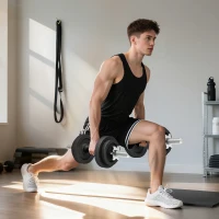 SPORTNOW Verstellbares Hantelset 20 kg 2-in-1 mit gerader Verbindungsstange und rutschfesten Griffen für das Home Gym(m-4)