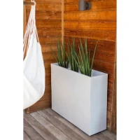 EDA Bac a fleurs Muret Loft GRAPHIT - 46 L - 78,5 x 29,5 x 60 cm - Blanc cérusé(m-3)