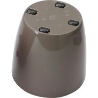 Cache-pot brillant - GARDEN ID - Shiny Taupe avec roulettes - 30 x 27 cm - Aspect céramique - Étanche - Déplacement aisé(m-2)