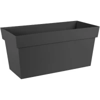 Jardiniere Muret a réserve d'eau avec roulettes - EDA - Toscane - 74 L - 79 x 35 x H.39 cm - Gris Anthracite(m-2)