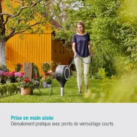 Dévidoir automatique GARDENA RollUp S 15m liseret blanc - Kit complet - Garantie 5 ans(m-5)