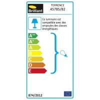 Potelet extérieur TERRENCE H90cm - BRILLIANT - Acier - 1 ampoule E27 requise(m-3)