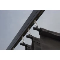 Pergola KIBA avec toit déroulant - Gris - 3 x 3 m(m-4)