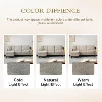 3-Seater L-shaped Corner Sofa with Reversible Chaise Lounge, Extra Cushion, Compact Couch for Apartment, 116L x 118W x 82H cm, Beige+Grey(m-4)