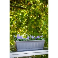 Jardiniere - GARDEN ID Terraflor - Anthracite 60cm - Solidité - Réserve d'eau - Recyclé & 100% recyclable - Volume pour plantes.(m-2)