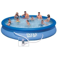 Kit Piscine hors sol autoportante INTEX - Easy Set™ - 457 x 84 cm - Ronde (Livrée avec une pompe et cartouche) - 28158NP(m-2)