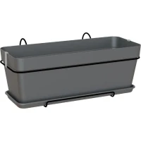 ARTEVASI Kit Jardiniere CAPRI - 50cm anthracite - 50,2 x 28,5 x h20,7 cm - 1,54L(m-1)