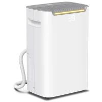 HOMCOM Deshumidificador 20L/día Depósito de Agua 2,5L Temporizador 24 H Pantalla Digital de Humedad para Dormitorio 25㎡ Blanco(m-10)