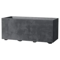 DEROMA Jardiniere Muret Millennium R - 59x25 x H25 cm - Anthracite - A réserve d'eau(m-1)