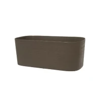 Jardiniere avec réserve d'eau - GARDEN ID Respect - Taupe 50 x 17 cm - 100% déchets ménagers - 100% recyclable - Surface structurée.(m-1)