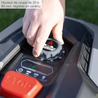 Robot tondeuse connecté 600m2 Scheppach RoboCut XL600 avec station de recharge | Jusqu'a 600 m² | Capteur de pluie | WiFi & BT(m-3)
