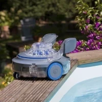 GRE - Robot a Batterie Rechargeable et sans fil, pour piscines Hors-Sol et enterrées Jusqu'a 12 x 5 m(m-2)
