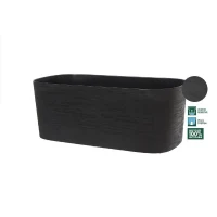 Jardiniere + réserve eau - GARDEN ID Respect - Noir-Anth 50 x 17 cm - 100% déchets ménagers - 100% recyclable - Surface structurée(m-2)