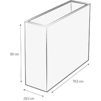 EDA Bac a fleurs Muret Loft GRAPHIT - 46 L - 78,5 x 29,5 x 60 cm - Blanc cérusé(m-2)